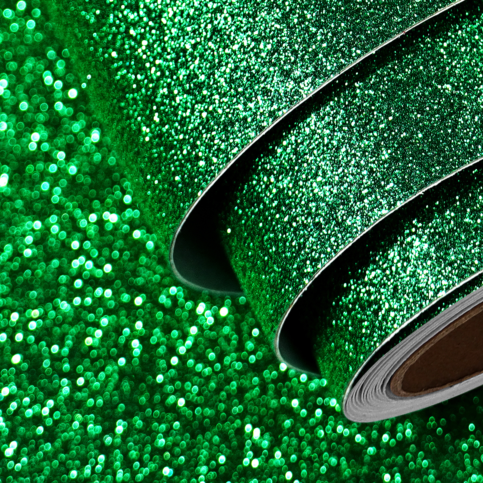 FunStick Irish Green Glitter Wallpaper Glitter Contact Paper Waterproof Sparkle Peel and Stick Wallpaper Removable Decorative for Walls Cabinets
